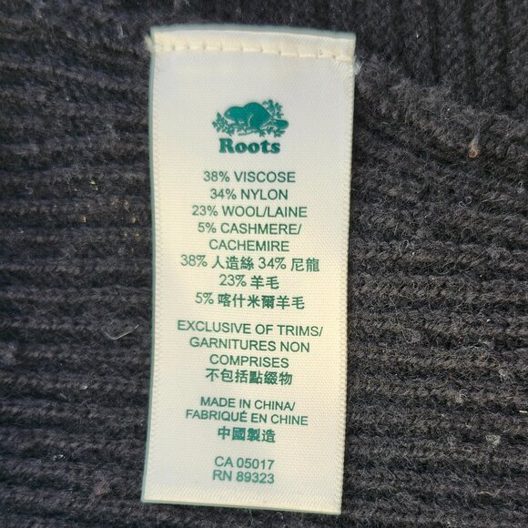 ROOTS Canada Sweater Knit Women's Small Black Cashmere Wool Blend - Picture 6 of 6